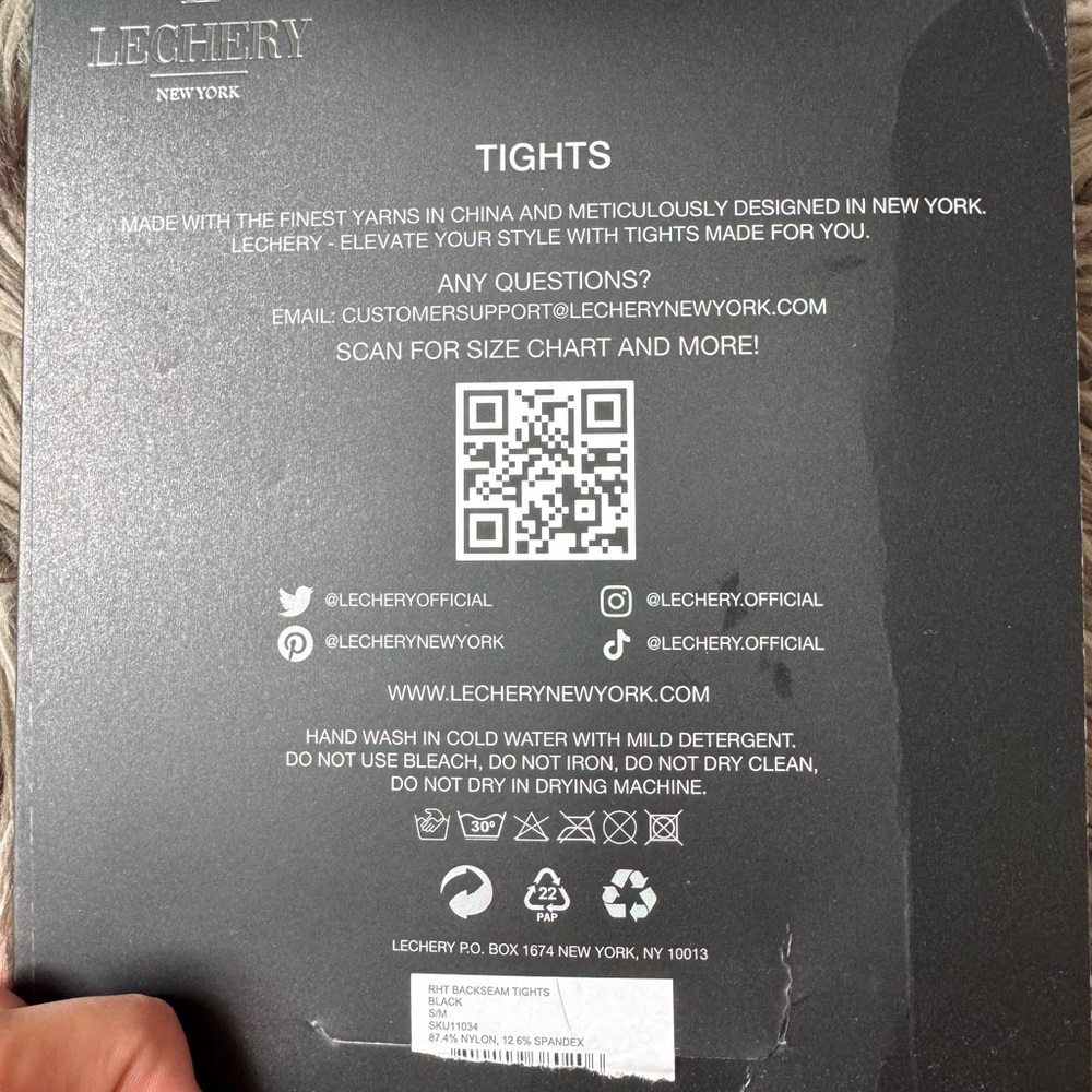 Black RHT Backseam Tights - Picture 5 of 10